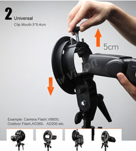 Load image into Gallery viewer, Godox S Speedlite Flash Mount Holder Bracket Lampu Kamera Black