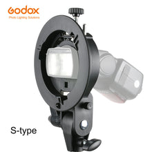 Load image into Gallery viewer, Godox S Speedlite Flash Mount Holder Bracket Lampu Kamera Black