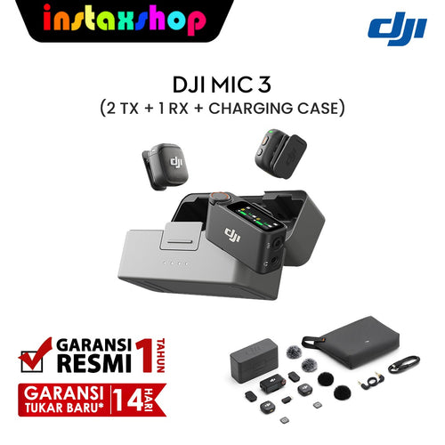 DJI Mic 3 Mic3 2TX + 1RX + Charging case Compact Wireless Microphone System Recorder for Camera Smartphone