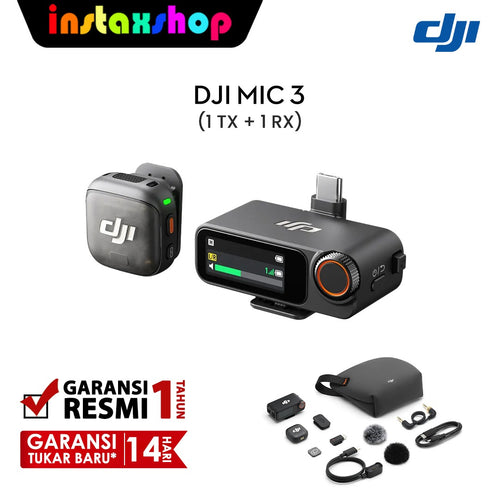 DJI Mic 3 Mic3 1TX + 1RX Compact Wireless Microphone System Recorder for Camera & Smartphone
