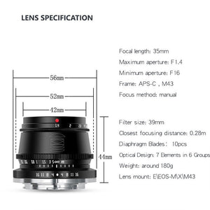 TTArtisan 35mm f1.4 for Leica L Mount TT Artisan 35mm f/1.4 GARANSI RESMI