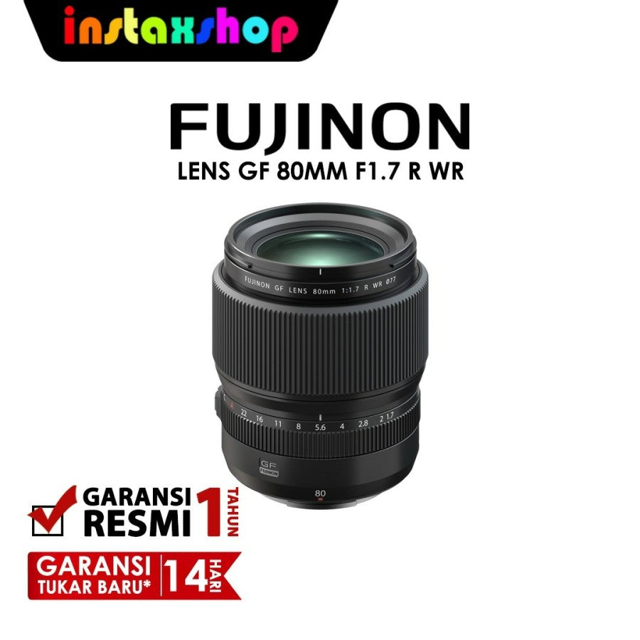 Fujifilm Fujinon GF 80mm f/1.7 R WR GF 80mm f1.7 Lensa Garansi Resmi