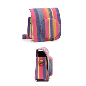 Leather Bag Instax Mini 8 / 9 Pouch Instax - Stripe Rainbow