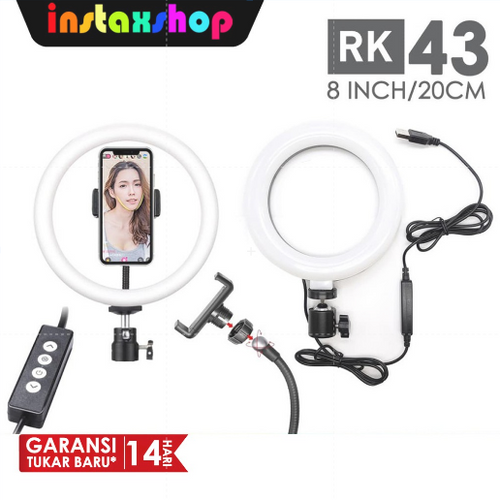RING LIGHT LED COSTA RK43 20CM Lampu MultiColor Make Up Vlog Ringlight