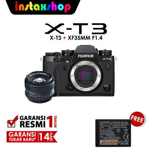 Fujifilm X-T3 XT3 NEW Body Only Kit XF 35mm F1.4 Black Kamera Mirorless