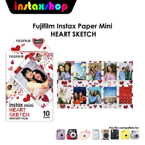 Fujifilm Instax Mini Film Heart Sketch Paper Motiif Refill Instax Mini