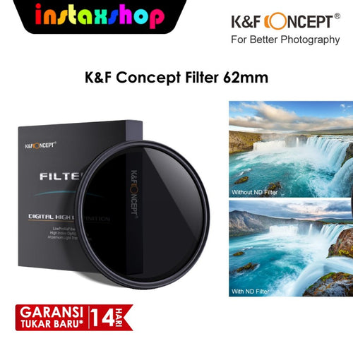 K&F CONCEPT 62mm SLIM Fader Variable ND Filter - ND4 to ND 400 62 mm