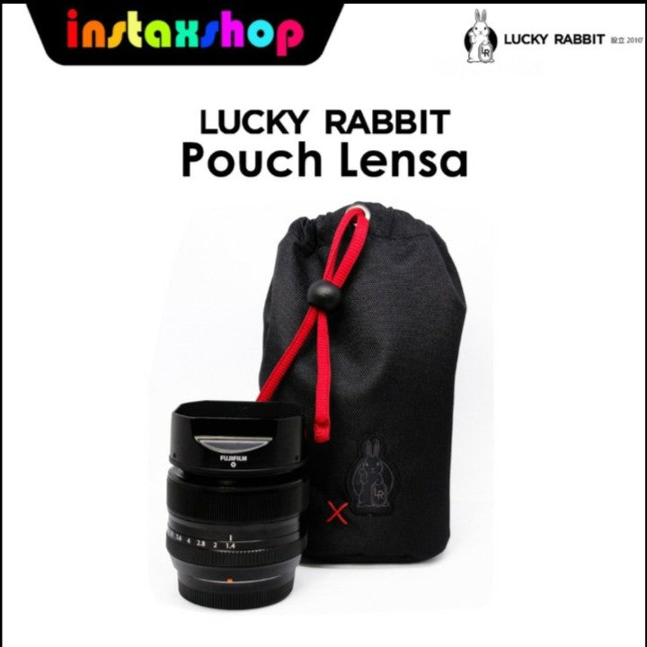Lucky Rabbit Pouch Lensa Tas Lensa Accesories Handmade hitam