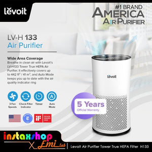 Levoit Air Purifier Tower True HEPA Filter H13 LV- H133 Auto Mode