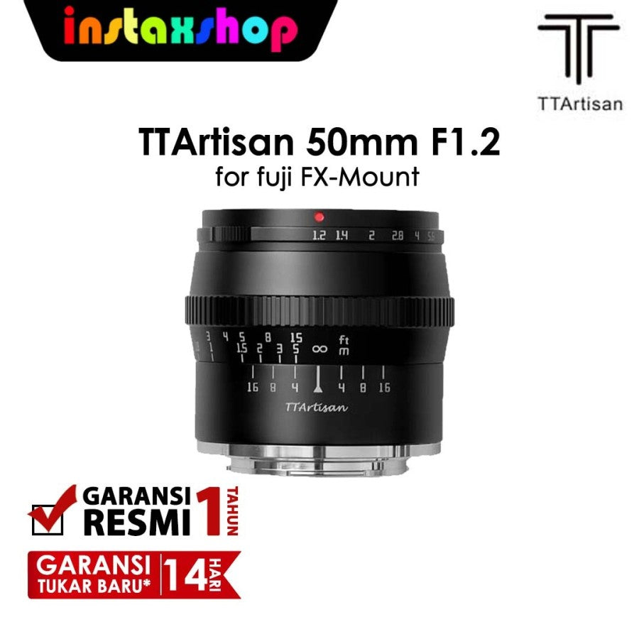 TTArtisan 50mm F1.2 for Fuji X Mount Black GARANSI RESMI – Instaxshop